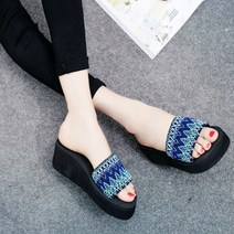 구름산책 에스닉 비치 통굽슬리퍼 2p