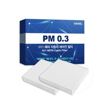 한일 PM0.3 H11 헤파 자동차 에어컨 필터, HH176, 2개
