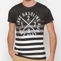 트루가솔린 남성용 라이더 티셔츠 Anchore Stripe