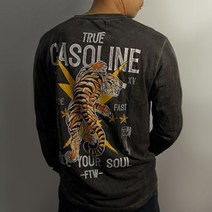 트루가솔린 남성용 라이더 티셔츠 Tigre Washed Black