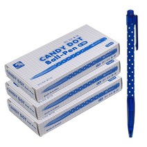 핑크풋 캔디 도트 볼펜 400 0.38mm, 파랑, 36개