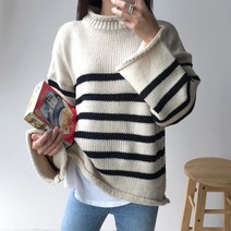 엔비룩 여성용 하프단가라 니트