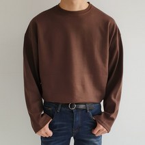 제이에이치스타일 남성용 오버핏 무지 긴팔 티셔츠 JHROK092