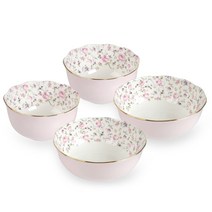 로얄알버트 뉴황실장미 한식기 세트, 로즈컨테티, 밥공기 2p + 국공기 2p