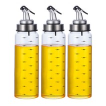 카페로메오 내열 유리 원터치캡 양념 오일병 500ml x 3p + 스티커, 1세트