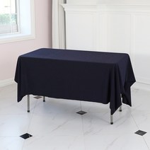 에스엠파티 박음질 마감 모던 스판 행사용 테이블보, 네이비, 180 x 155 cm