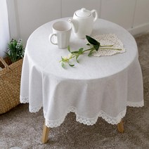 까사베르데 헤일리 선염면 원형 식탁보, 연그레이, 110cm
