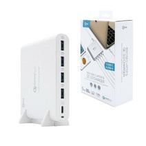 컴스 80W 고속 멀티충전기 5포트 PD QC3.0 충전 LV663, 화이트, 1개