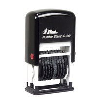 샤이니 S-449 넘버링 스탬프 9단 4mm 청보라색잉크 케이스랜덤, 혼합색상, 청보라색