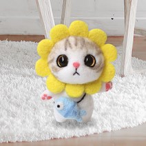 젊은이마켓 DIY 냥이 니들 펠트 세트, 1세트, 해바라기