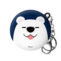 아이무이 눈떠 LG 톤플러스 프리 이어폰 하드 케이스 + 키링, 백곰