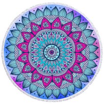 콩 K Items 다양 패턴 라운드 비치타올 1, F, 1개