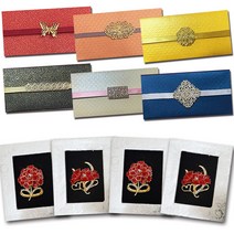 카네이션 브로치 감사카드 X60-1 2종 x 2p + 고급 금속 부속 용돈 봉투 6종 S2 세트, 혼합색상, 1세트
