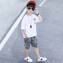 엔젤아이 남아용 우주여행 밀리터리 반바지 상하의 세트