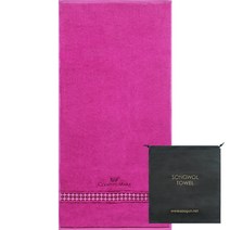 카운테스마라 써클68 바스 타월 460g 30수 혼방사 + 송월타월 파우치 세트, 타월(자주), 파우치(블랙), 1세트