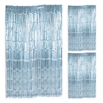 파티 수술 은박 커튼 3p, 샤틴블루