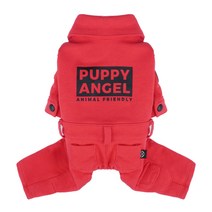 퍼피엔젤 강아지 비비드 점프슈트 PA-OR473, Red