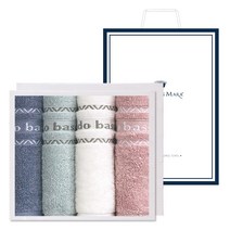 아날도바시니 인디 수건 120g 20수 면사 4p + 쇼핑백 선물세트, 랜덤발송, 4개
