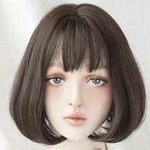 뿌이뿌이가발 여성 짧은 단발머리 통가발 징징이, 내추럴블랙, 1개