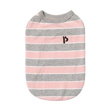 펫츠랜드 단가라 봉봉 민소매 티셔츠, 핑크