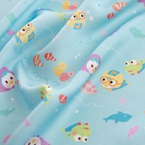 코튼빌 뽀로로 30수 대폭 인견 원단, 바다여행