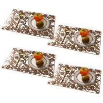 마켓피오 주방 pvc 레트로 레이스 식탁매트 4p, 타입14, 30 x 45 cm