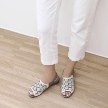 제이슈 여성용 천연양가죽 수제 낭만 로우힐 슬링백 샌들