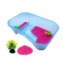 노모이펫 거북이 멀티하우스 플로워링 수조세트 NX-11, 수조(블루), 컬러스톤(핑크)