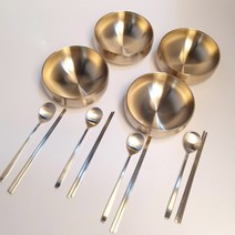 한쿡스 티타늄 이중신면기 16.5cm 4p + 4인 수저 세트