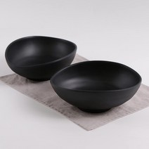 칠린 멜라민웨어 오발볼 특대, 블랙, 2개