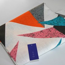 나산데코 린넨 프린트 원단 P646-2, 혼합색상