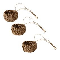 더플라워마켓 동글 미니 아바카 바구니, 3개, 브라운
