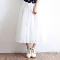 공블리 메쉬 롱 플리츠 스커트 CSK1054
