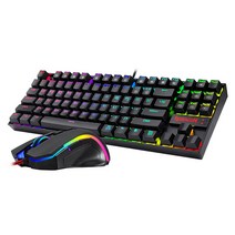 리드래곤 기계식 RGB 게이밍 키보드 마우스 세트 갈축, K552RGB-BA, 블랙, 텐키리스