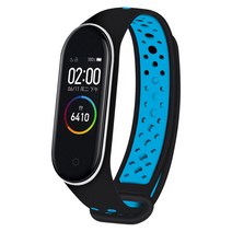 샤오미 미밴드 3 / 4 호환 스포츠 펀칭 스트랩, MB8551, 블랙블루