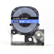 모든잉크샵 엡손 12mm SD12B 호환 라벨테이프, 파랑바탕 + 흰색글씨