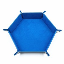 콩 K Items 벨벳가죽 육각 접이식 다용도 트레이, 스카이블루