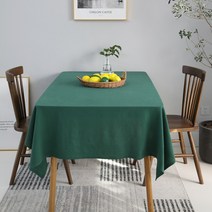 알럽홈 레트로 심플 린넨 테이블 보, 다크그린, 90 x 90 cm