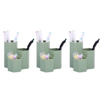 앤티스 코튼캔디 3단 데스크탑 정리함 다각형 3p, 그린