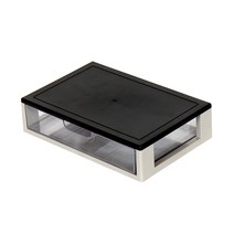 하라데코 와이드 멀티 책상 정리함 1단, 블랙 + 그레이, 1개