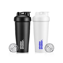 쉐이크쉐이커 쉐이커 2종 x 700ml + 쉐어볼 2p 세트, 블랙, 화이트