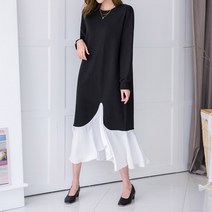 베니코코 믹스 쉬폰 프릴 원피스