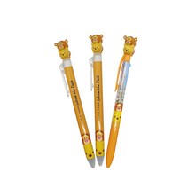 디즈니 푸우 단색 흑 2p + 3색 0.5mm 볼펜 C 세트, 혼합색상, 1세트
