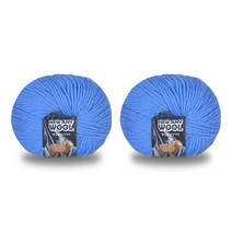 미소털실 뉴애니울 뜨개실 50g x 2p, 6013 스카이블루, 180m