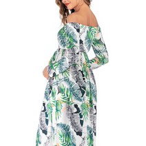 올나인 유칼립투스 오프숄더 임산부 롱원피스