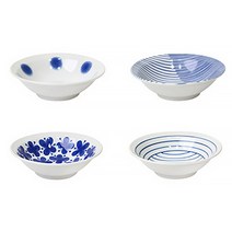 로코리빙 패턴 쿠프찬기 4종 세트, 블루, 1세트