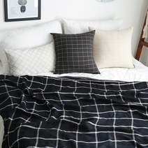 까사베르데 케인 체크 극세사 양면담요