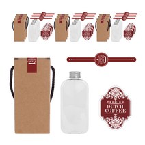 알루미늄실버캡 납작 페트 공병 300ml + LB2 더치커피 스티커 3종 세트, 10세트