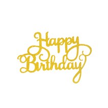 파티팡 케이크토퍼 생일데코픽 캘리그래피, 골드, 10개