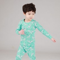 올챙이 아동용 민트양 무형광 실내복 상하의 세트